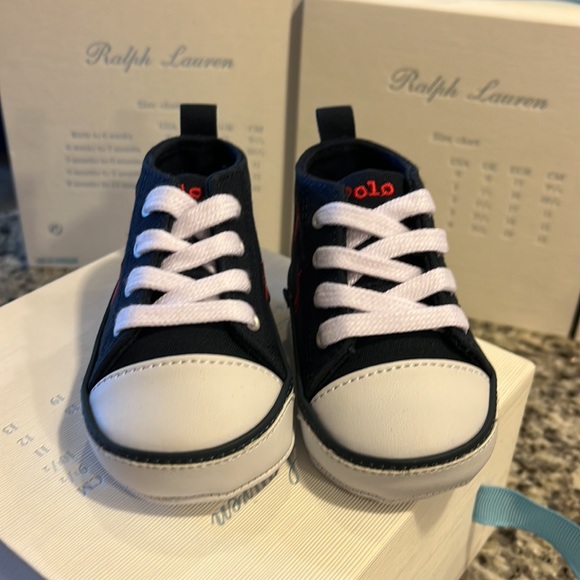 Polo Ralph Lauren Hamptyn HI baby infant crib shoes booties new 3-6 month size 2 - Picture 4 of 13